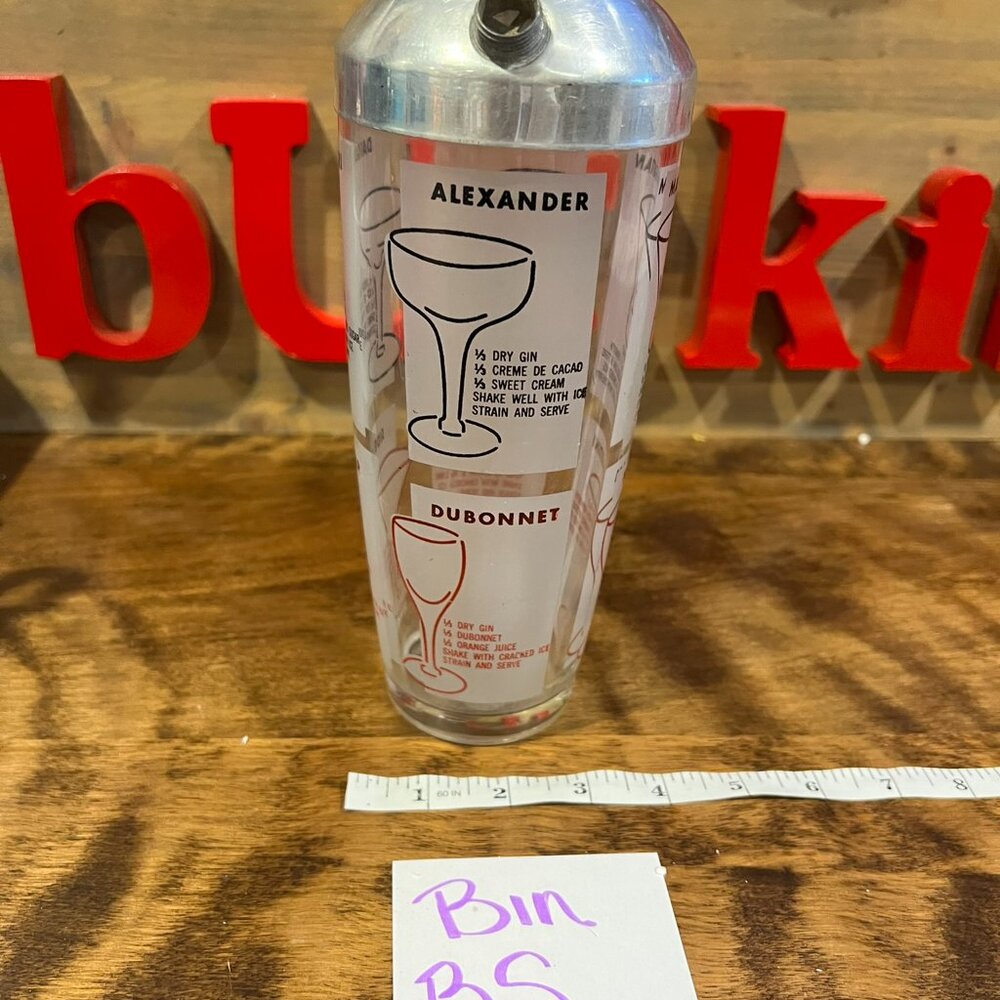 Vintage Cocktail Shaker with Recipes BS - Picture 4 of 7